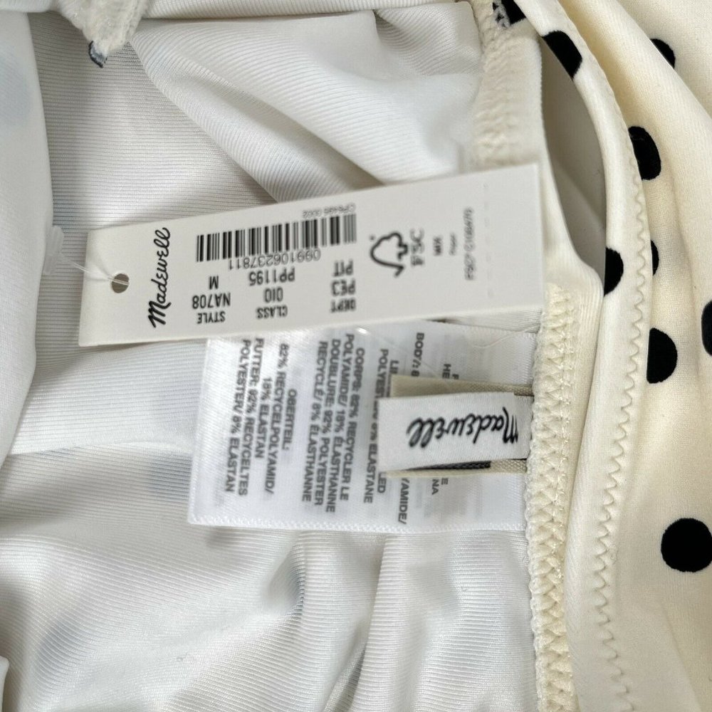 Madewell Polka Dot One Piece Bathing Suit Medium Second Wave Cut Out NWT - Picture 6 of 6